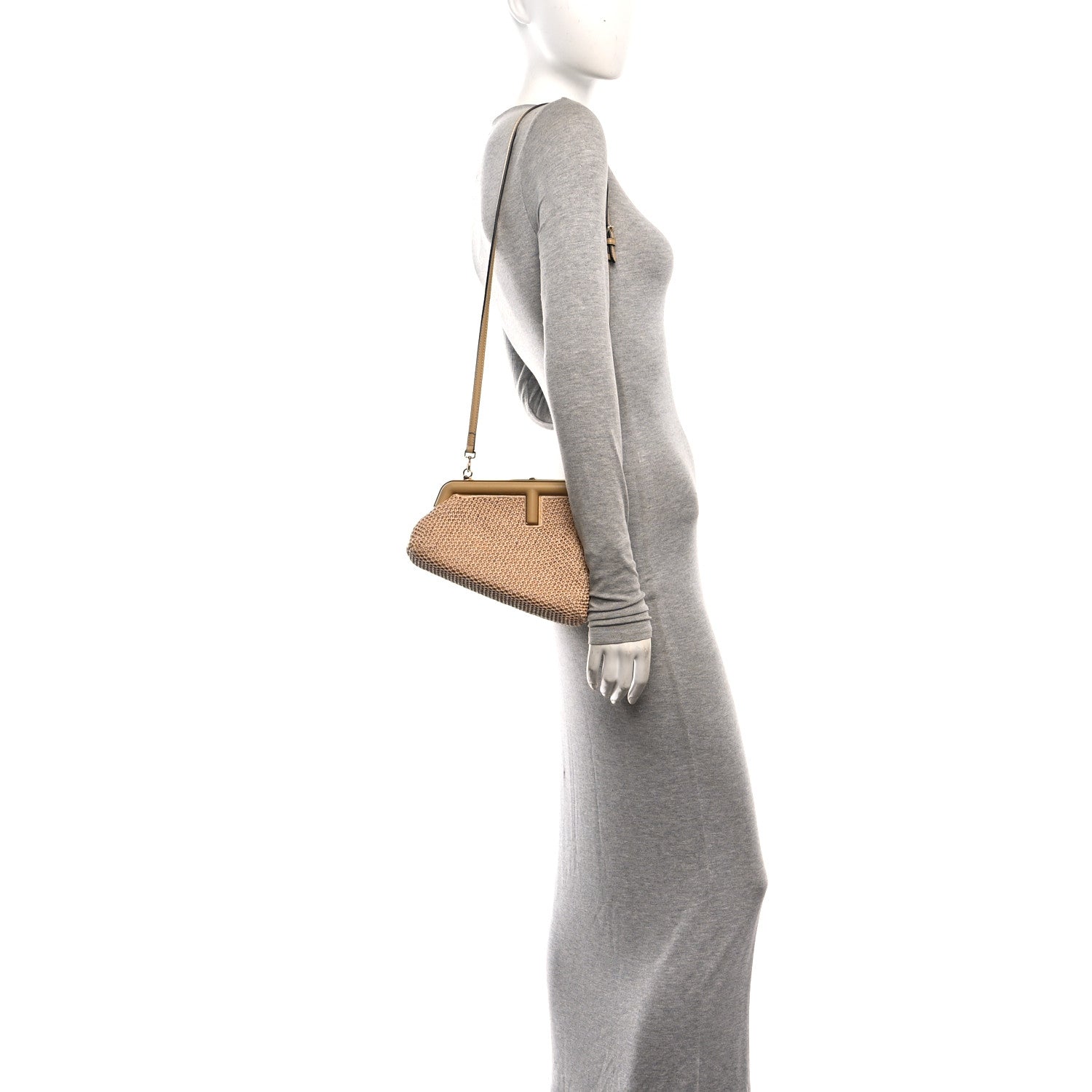 Fendi Raffia Nappa Macrame Small Fendi First Natural Sahara 2 of 12