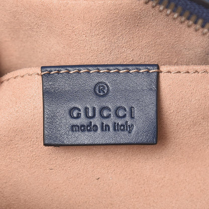 Gucci Calfskin Matelasse GucciGhost Small GG Marmont Chain Shoulder Bag Blue Agata Hibiscus Red 6 of 11