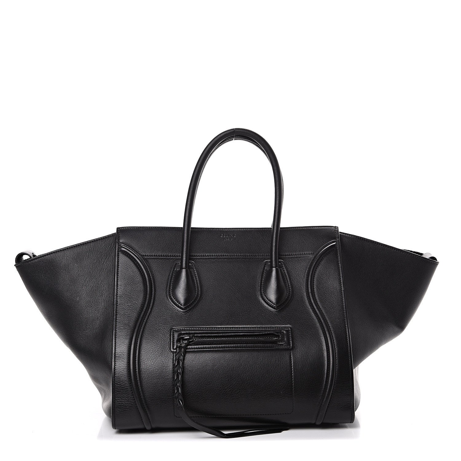 Celine Supple Calfskin Medium Phantom Luggage Black 1 of 17