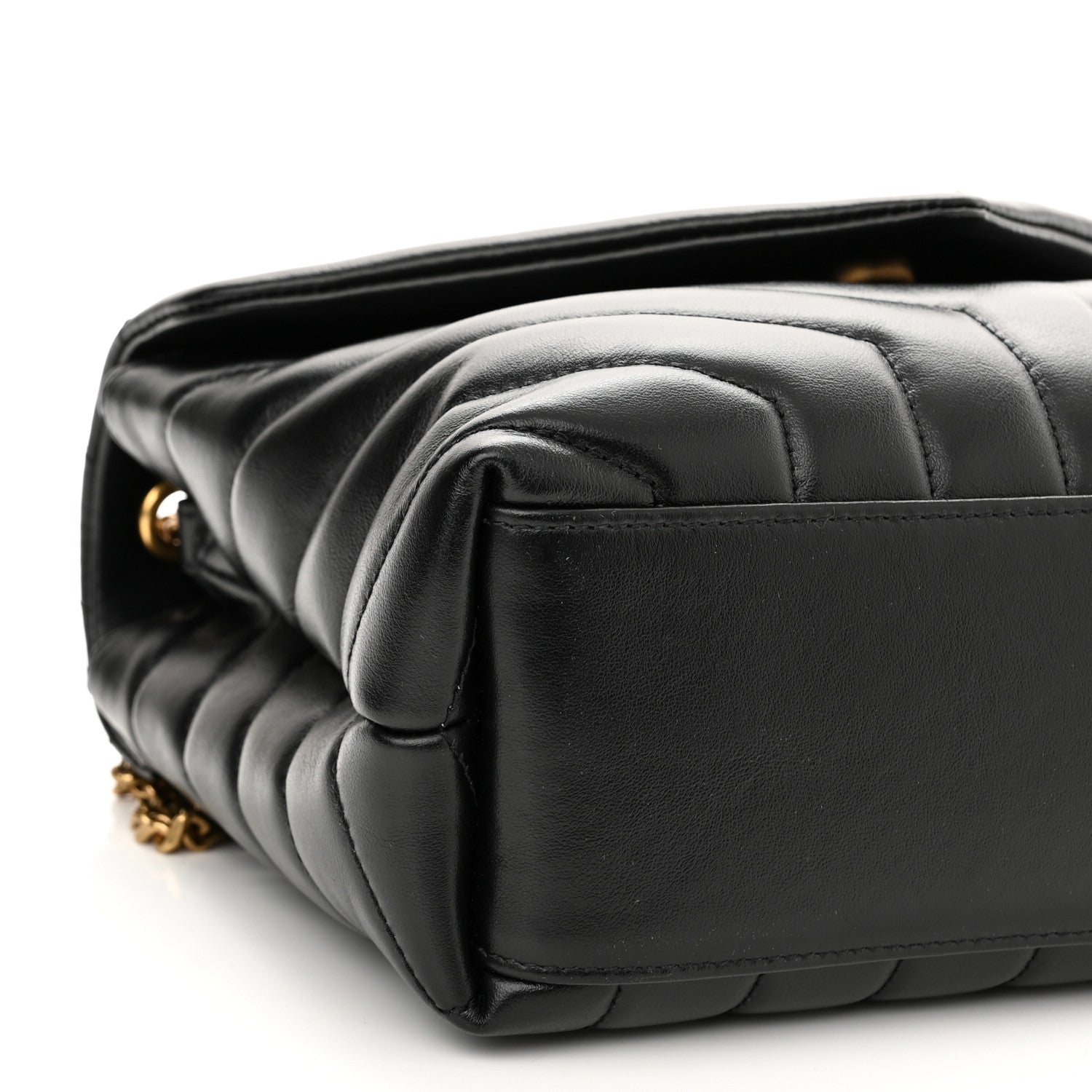 Saint Laurent Calfskin Y Quilted Monogram Small Loulou Chain Satchel Black 9 of 10