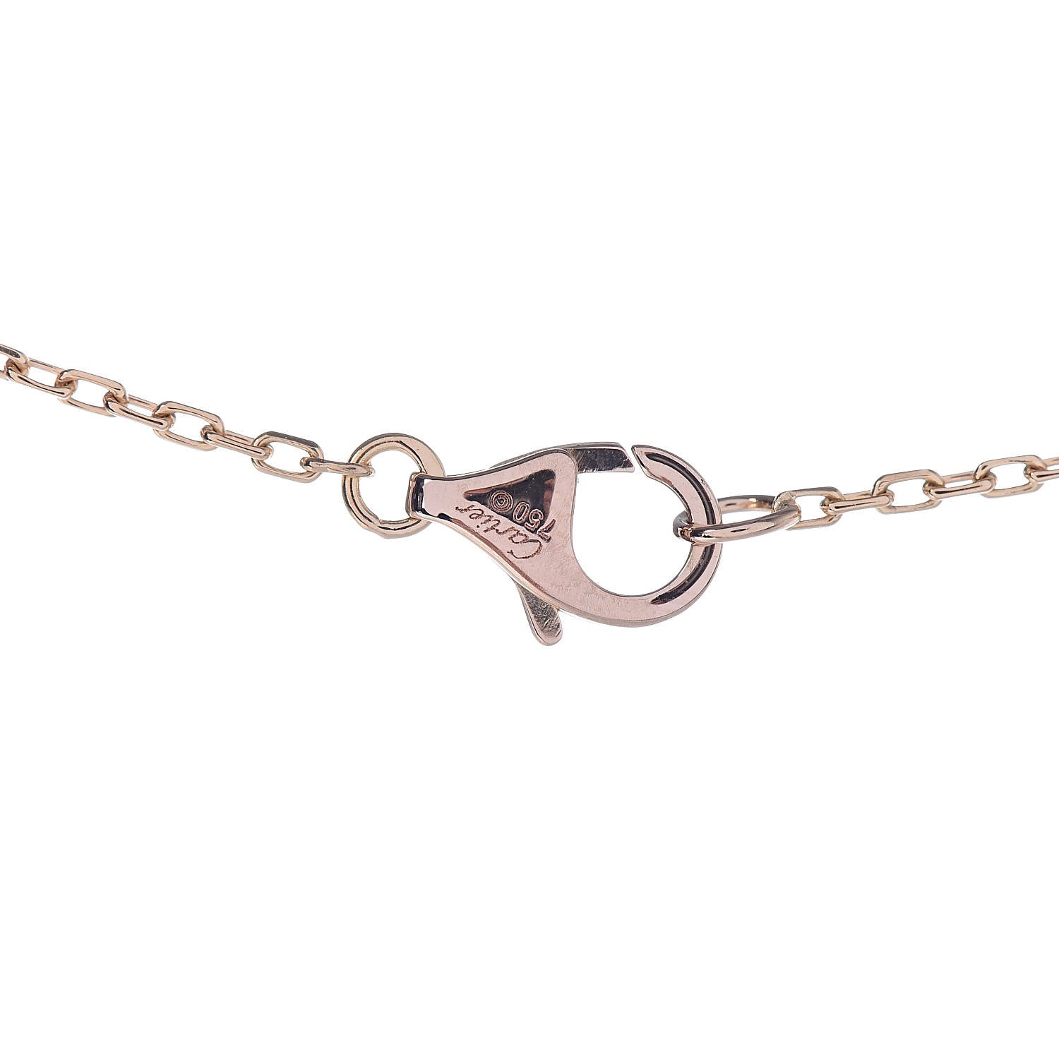 Cartier 18K Pink Gold Diamond Logo Paved Pendant Necklace 6 of 7