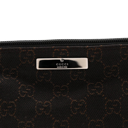 Gucci Denim Monogram Boat Pochette Dark Brown 11 of 13