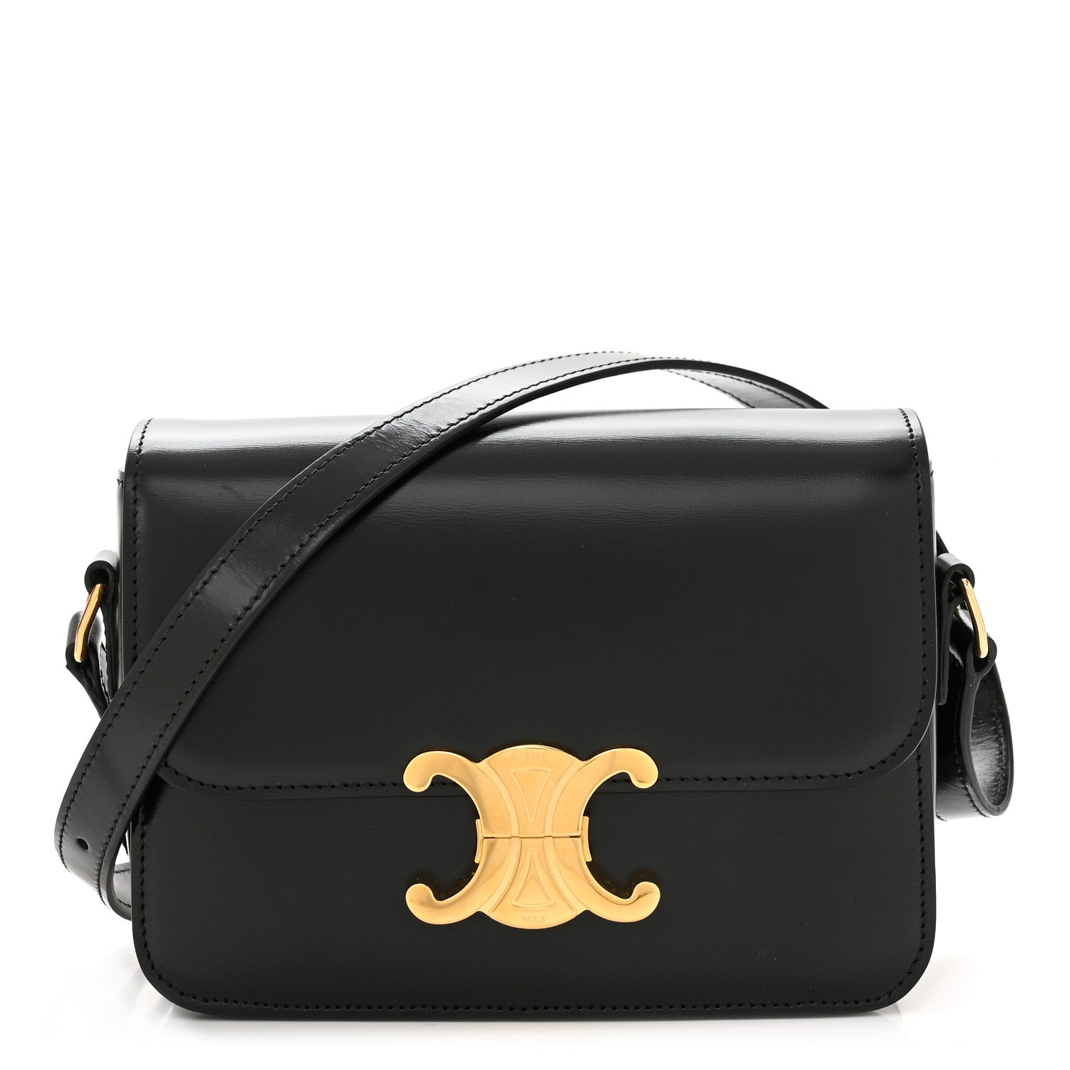 Celine Shiny Calfskin Teen Triomphe Black 1 of 9