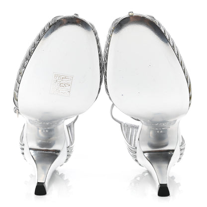 Givenchy Metallic Calfskin Look Book Cage Sandals 38 Silver 5 of 9