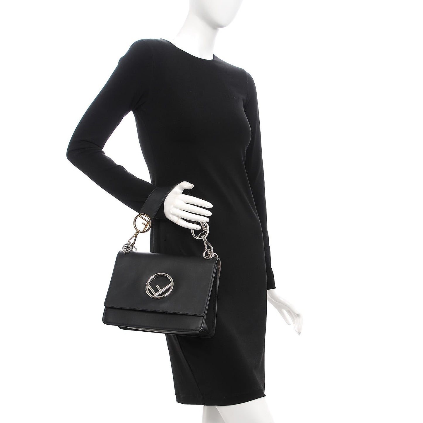 Vitello Century Opaco F is Fendi Kan I Shoulder Bag Black