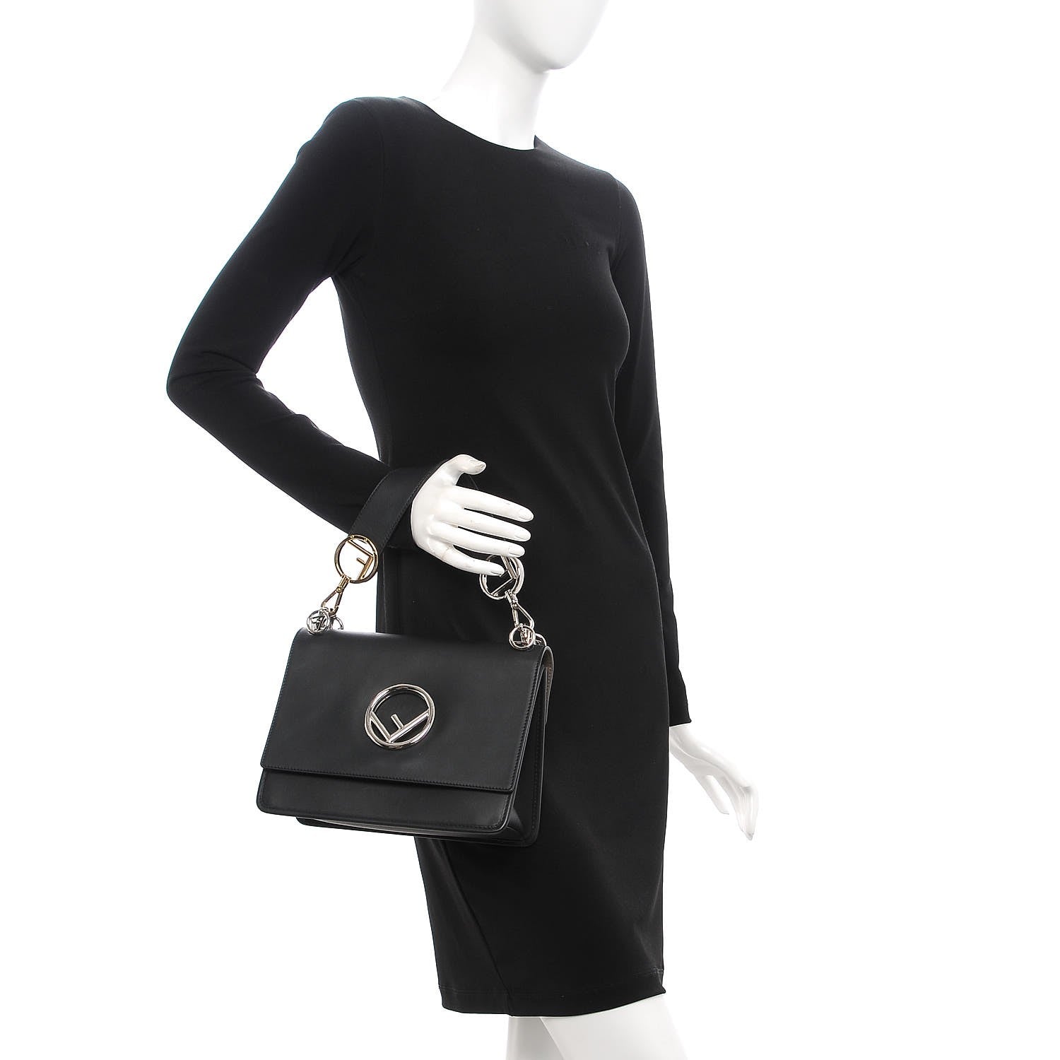 Fendi Vitello Century Opaco F is Fendi Kan I Shoulder Bag Black 3 of 17