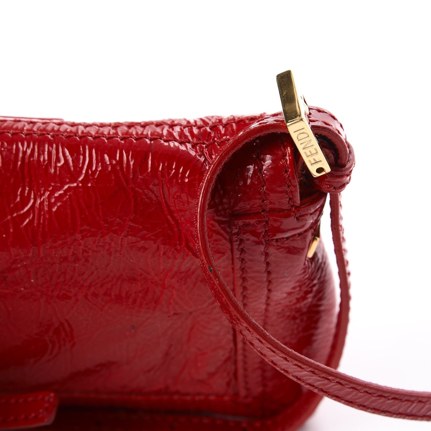 Vitello Naplak Small Convertible Baguette Rosso