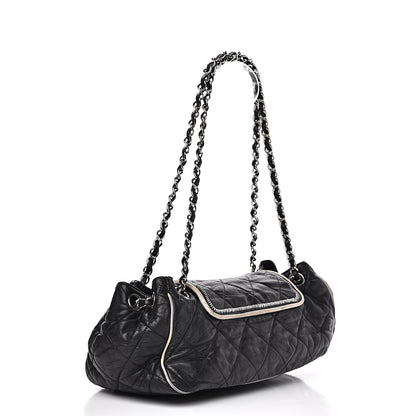 Chanel Lambskin Quilted East West Accordion Flap Black 2 of 16