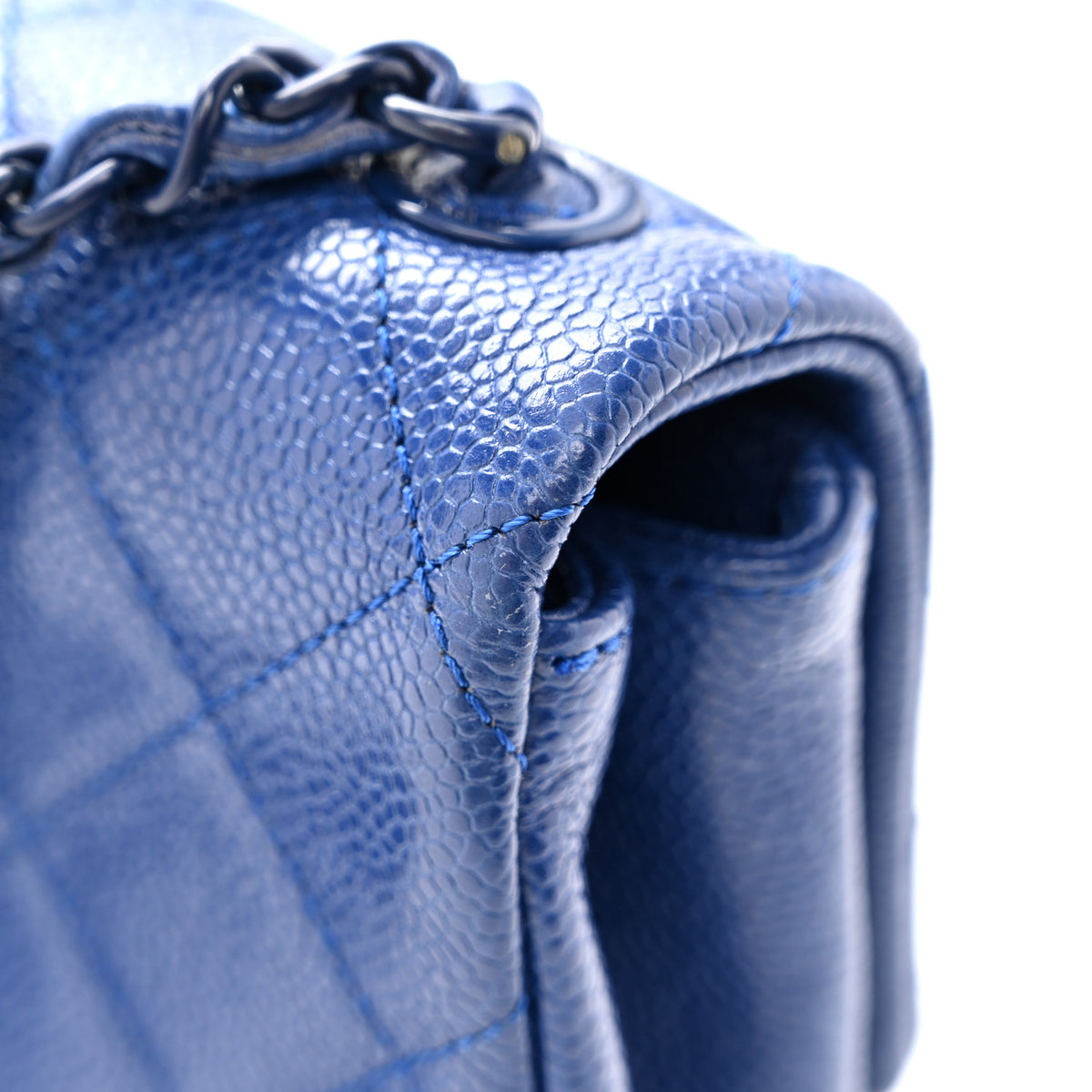 Chanel Caviar Quilted Incognito Mini Square Flap Dark Blue 12 of 13