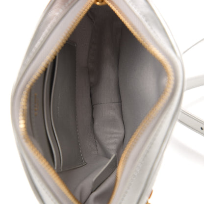 Celine Laminated Calfskin Quilted Small C Charm Bag Silver 5 of 11
