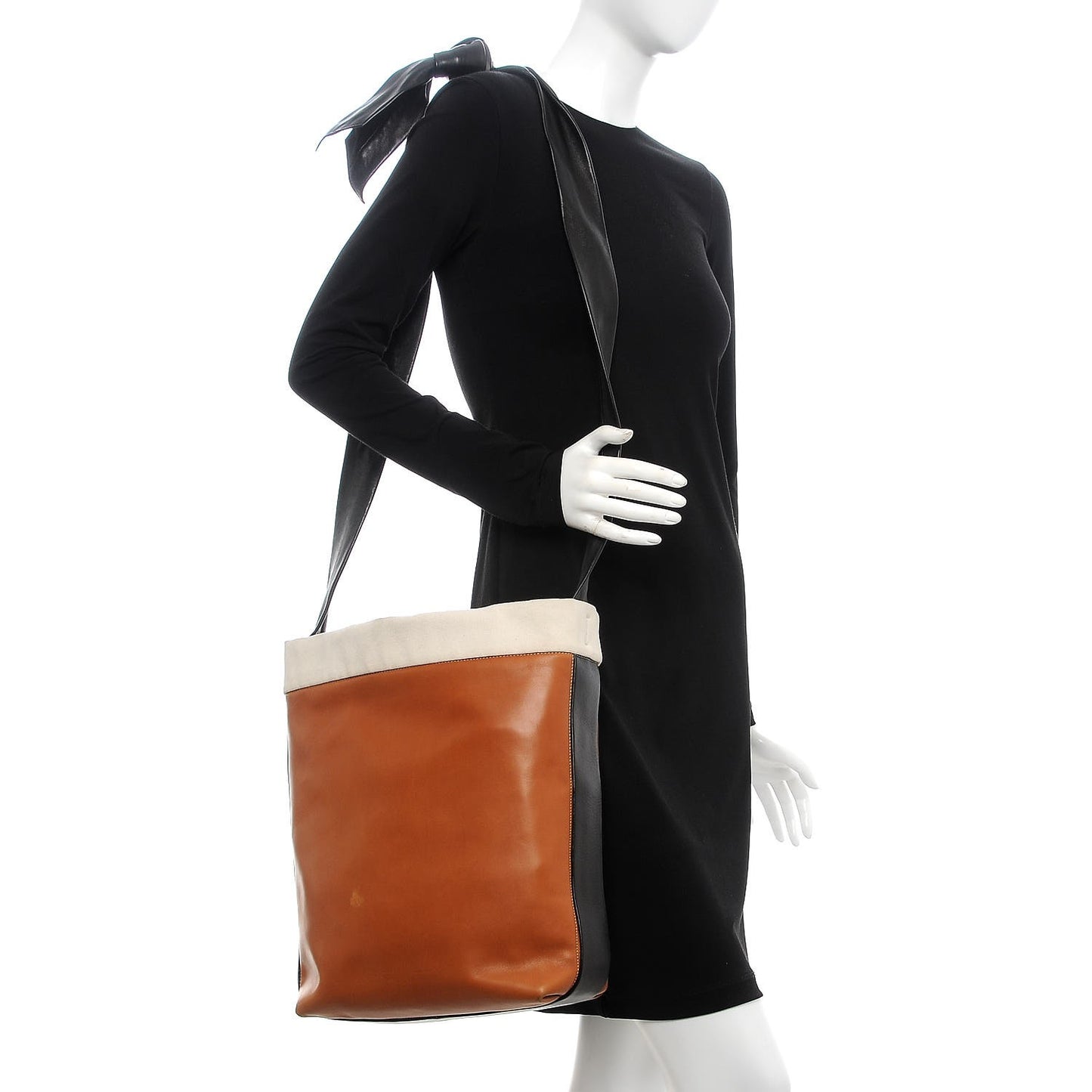 Lambskin Calfskin Band Twisted Cabas Tan