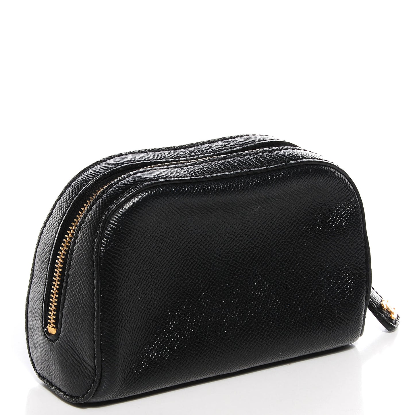 Grained Calfskin Vanity Cosmetic Case Black
