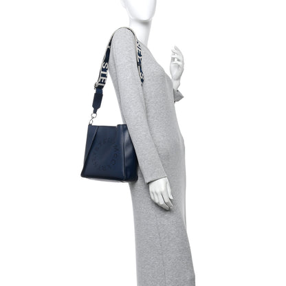 Stella McCartney Eco Alter Nappa Perforated Logo Mini Crossbody Navy 2 of 10