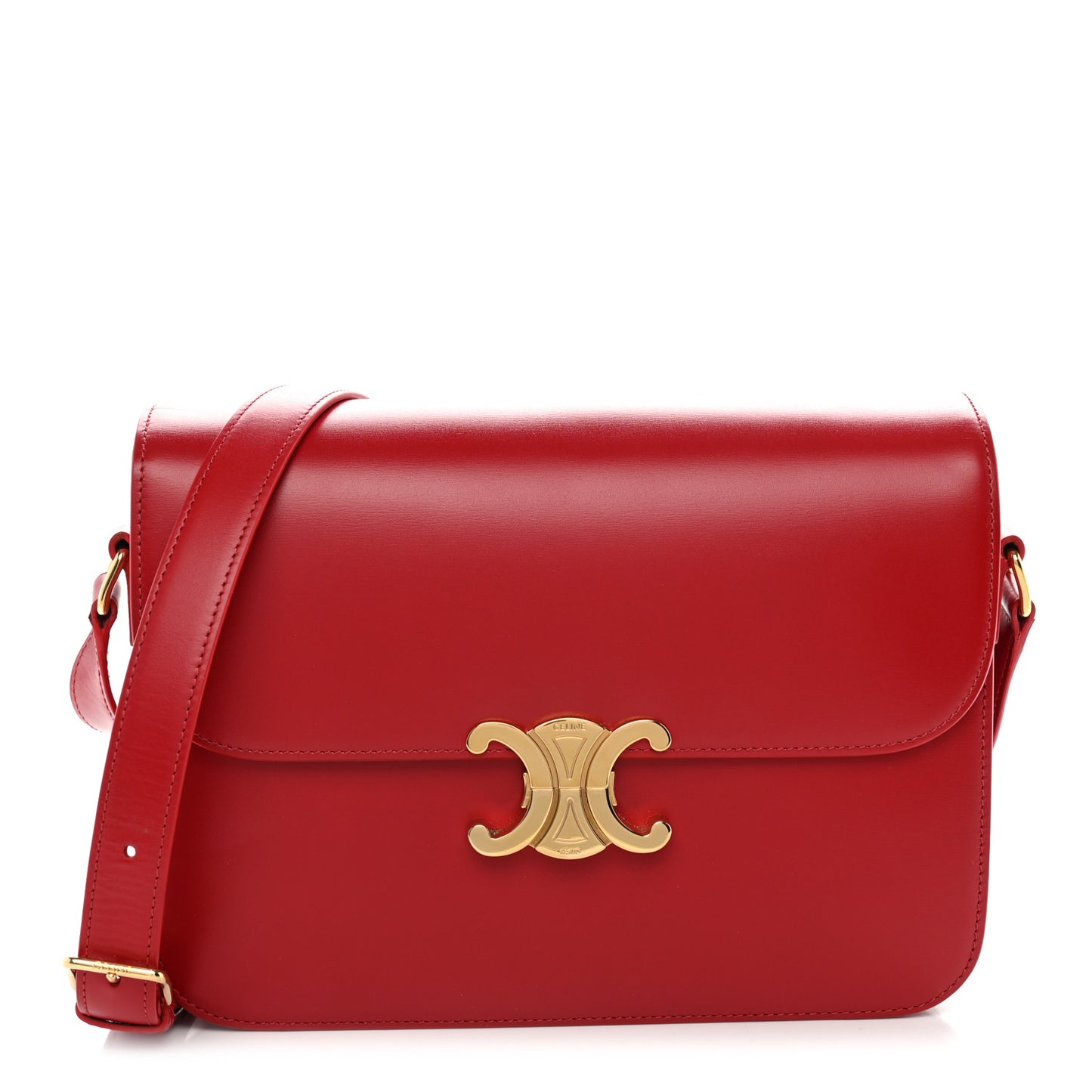 Shiny Calfskin Large Triomphe Red