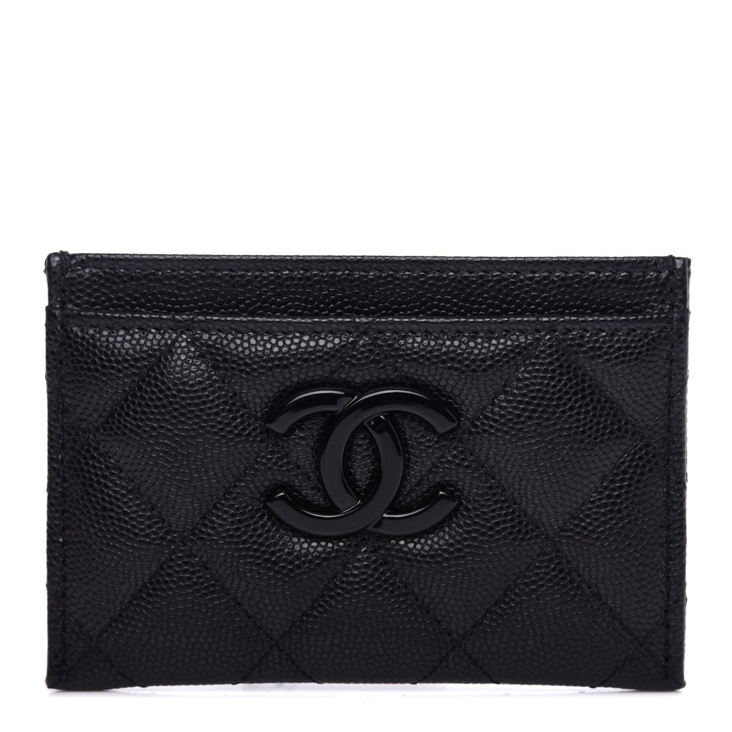 Caviar Quilted My Everything Card Holder Black
