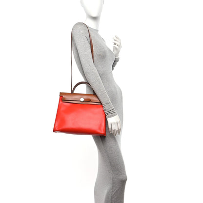Hermes Toile H Berline Vache Hunter Herbag Zip 31 PM Capucine Fauve 2 of 13