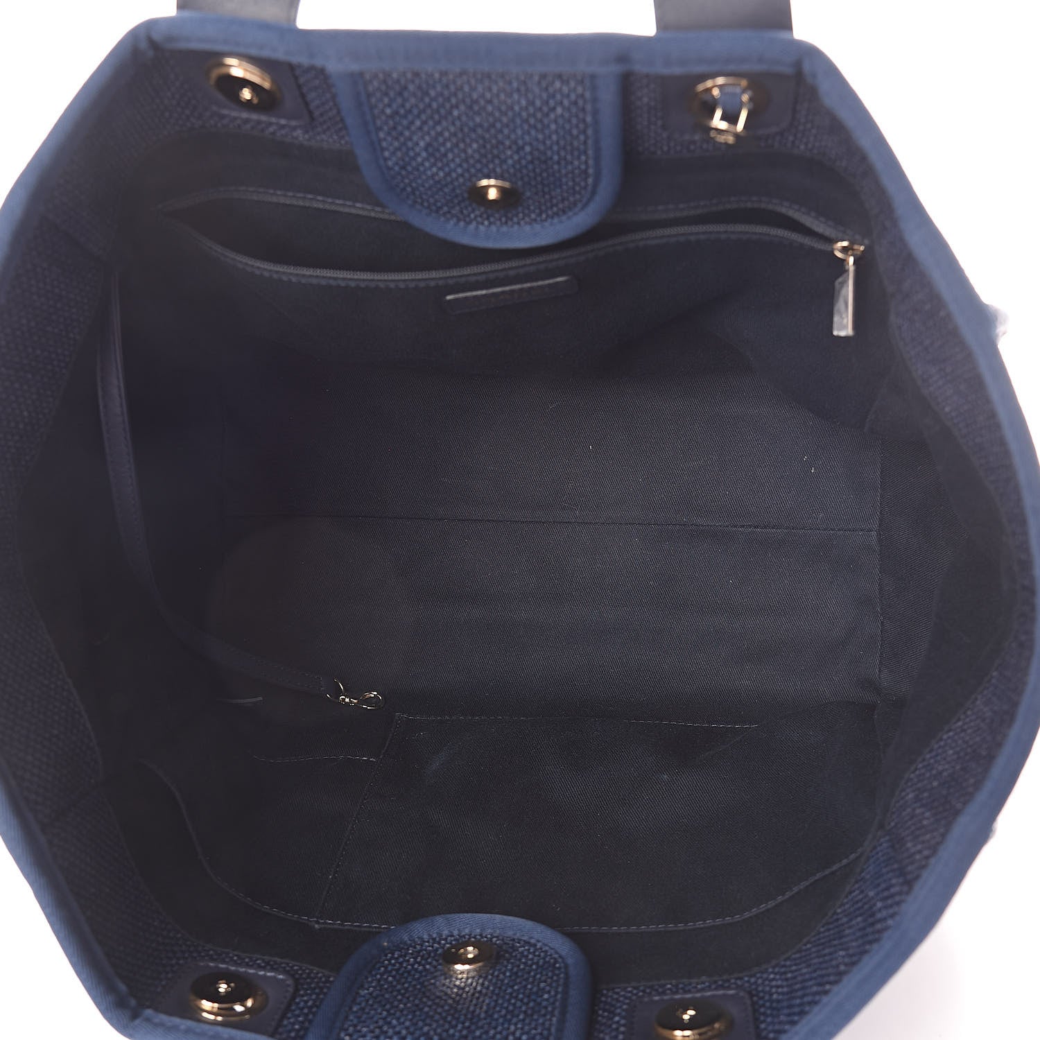 Chanel Woven Straw Raffia Large Deauville Tote Dark Blue 5 of 10
