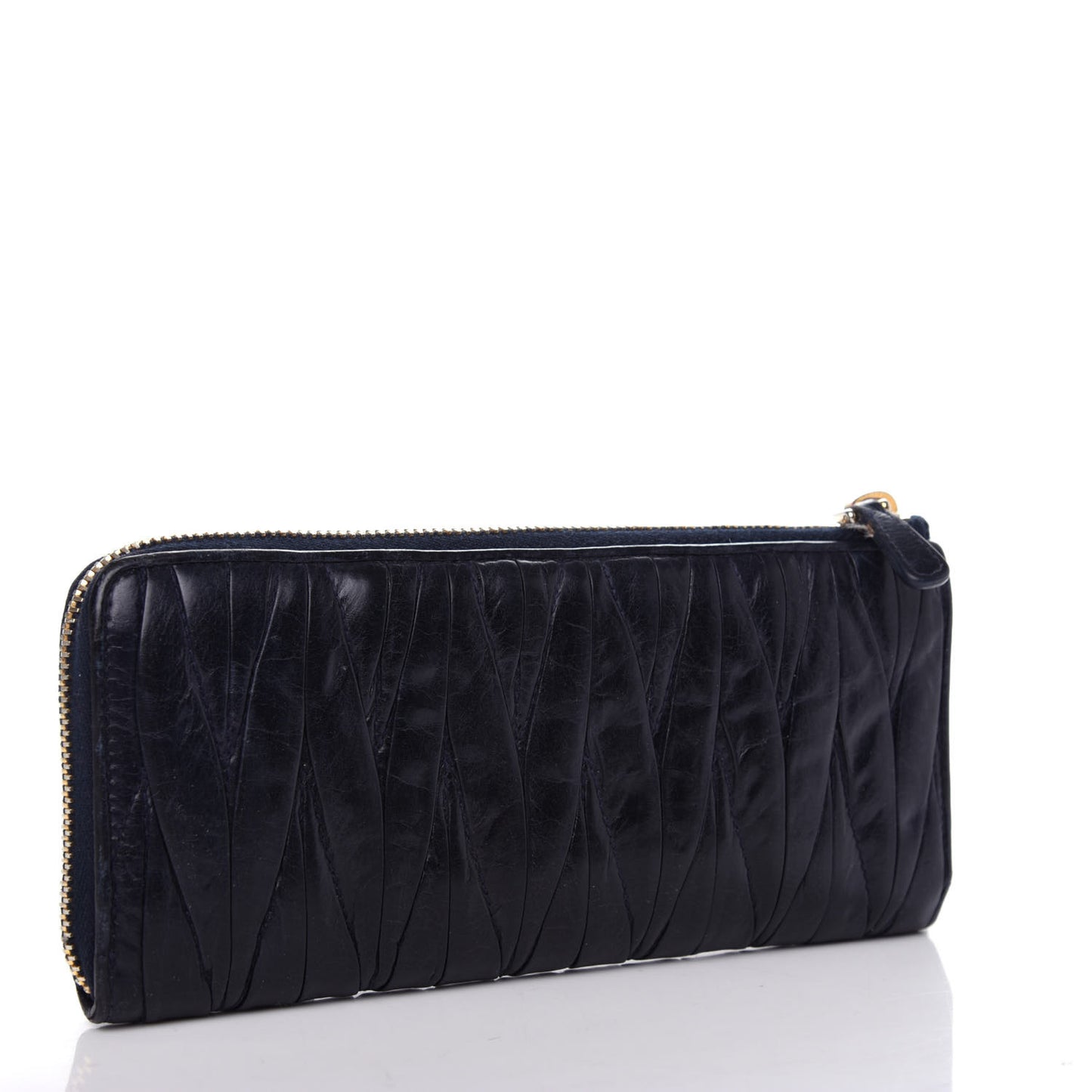 Nappa Matelasse Lux Zip Around Wallet Bluette