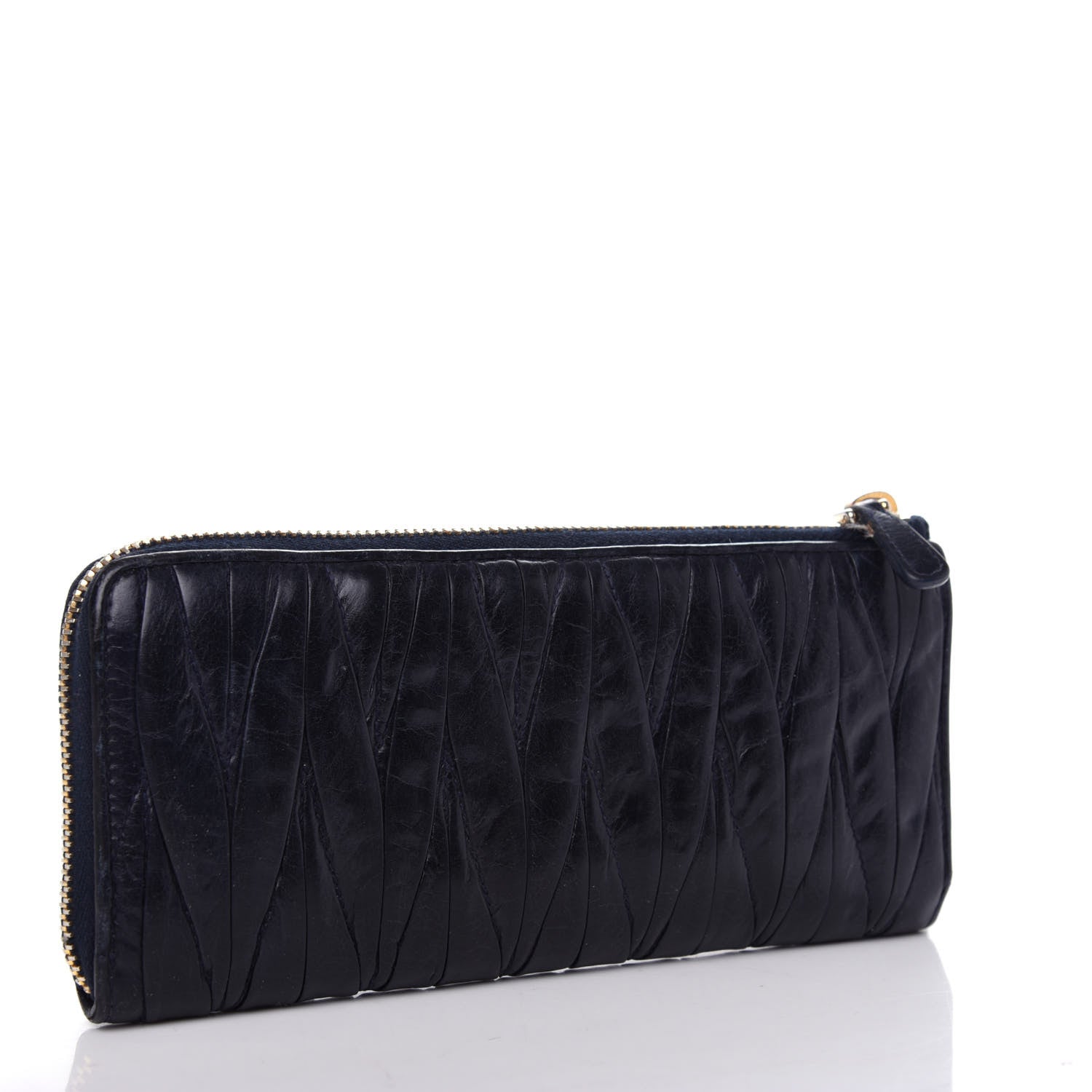 Miu Miu Nappa Matelasse Lux Zip Around Wallet Bluette 3 of 8