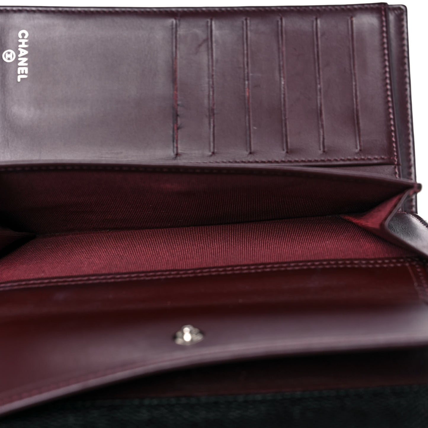 Caviar Quilted Long Flap Wallet Black