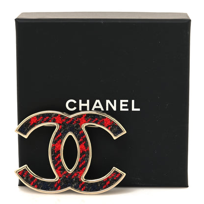 Chanel Tweed CC Brooch Silver Multicolor 4 of 4