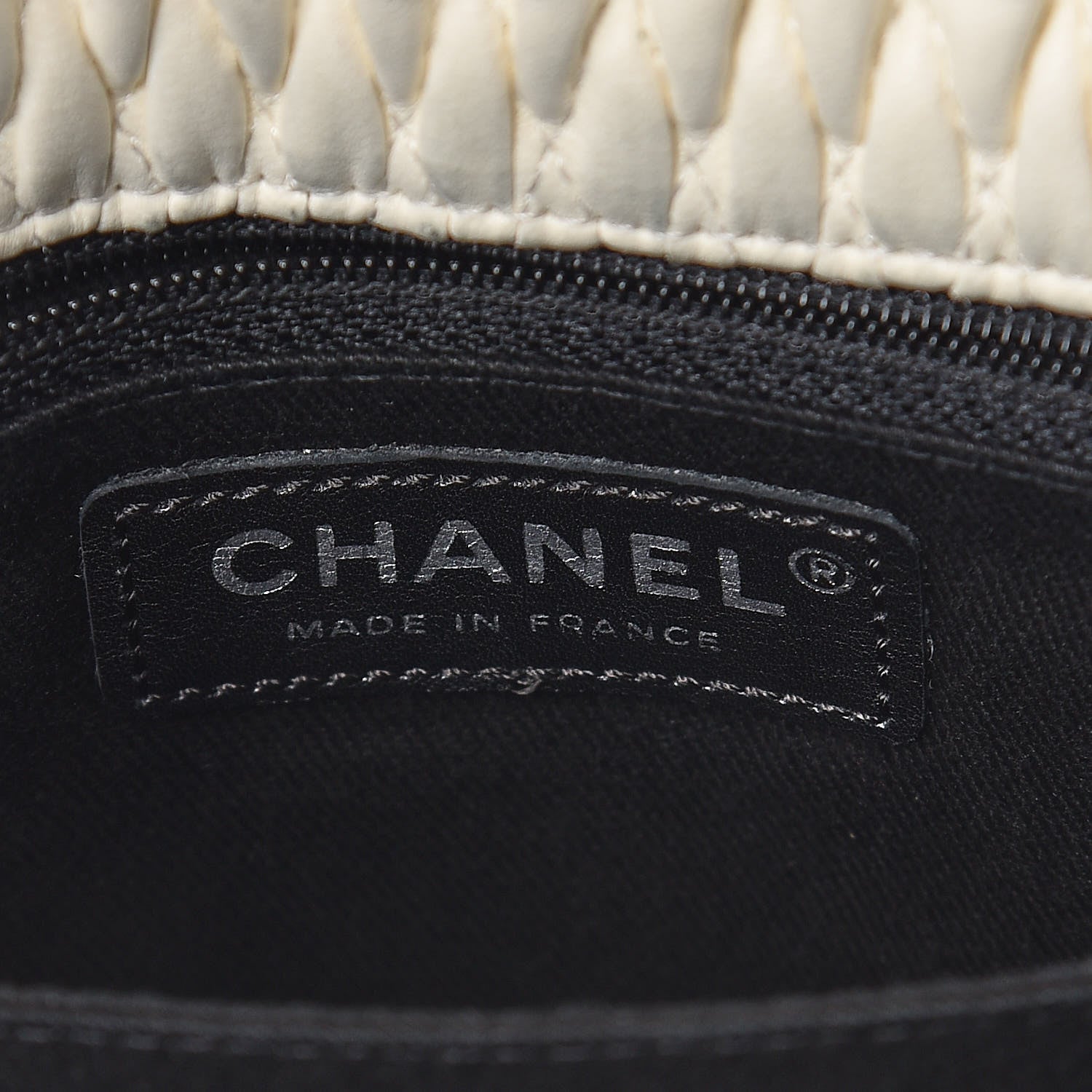 Chanel Vinyl Lambskin Quilted Shoulder Flap Beige Black 8 of 16