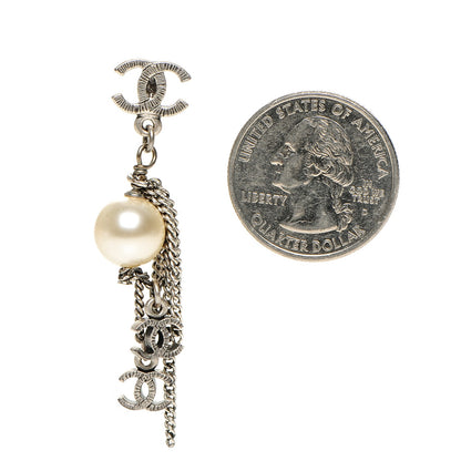Chanel Ruthenium Pearl CC Drop Earrings 2 of 5