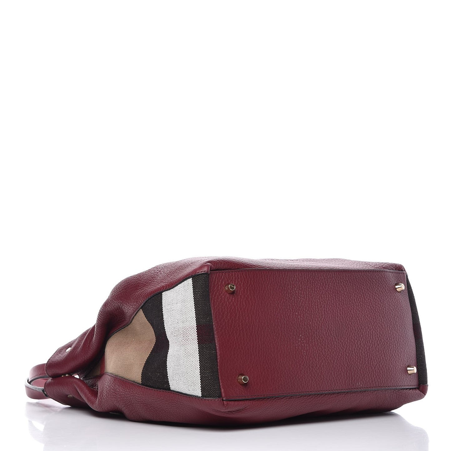 Grainy Calfskin House Check Medium Maidstone Burgundy Red