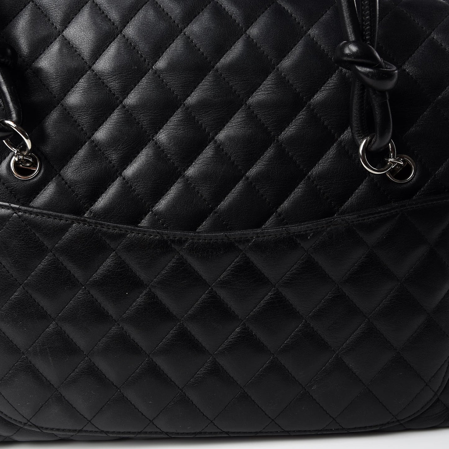 Calfskin Quilted Large Cambon Flap Black