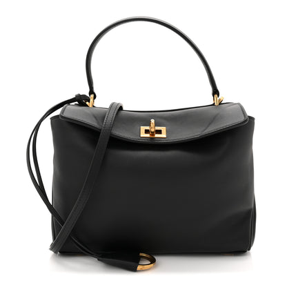 Balenciaga Natural Smooth Calfskin Mini Rodeo Top Handle Handbag Black 1 of 9