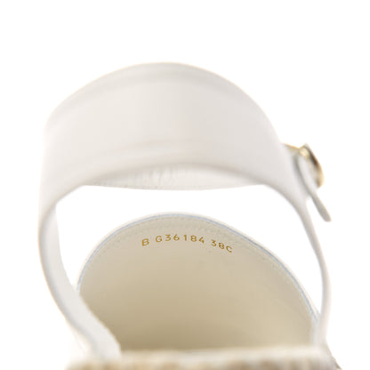 Chanel Lambskin Cap Toe CC Espadrille Sandals 38 Black White 10 of 11