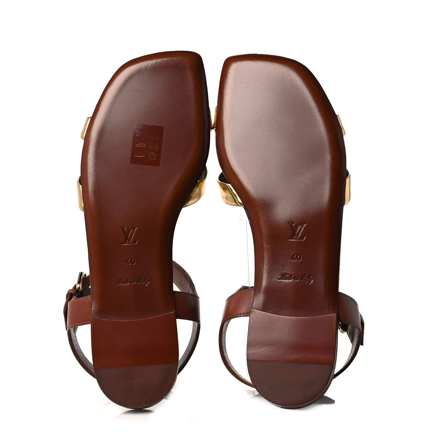 Louis Vuitton Monogram Metallic Flat Sandals 40 Gold 5 of 7