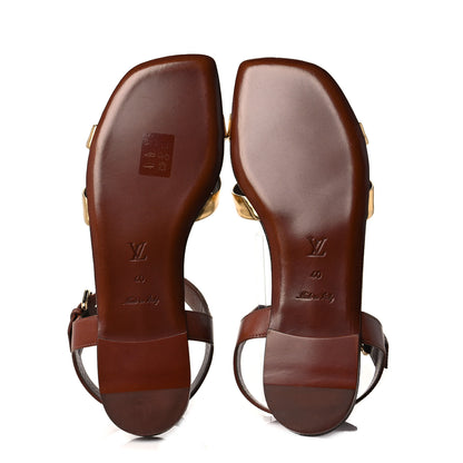Louis Vuitton Monogram Metallic Flat Sandals 40 Gold 5 of 7