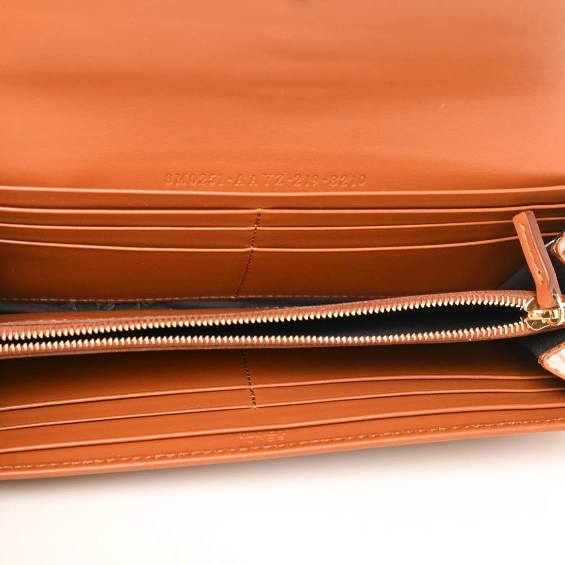 Fendi Vitello King Tamponato Logo Embossed Continental Wallet Cuoio 4 of 7