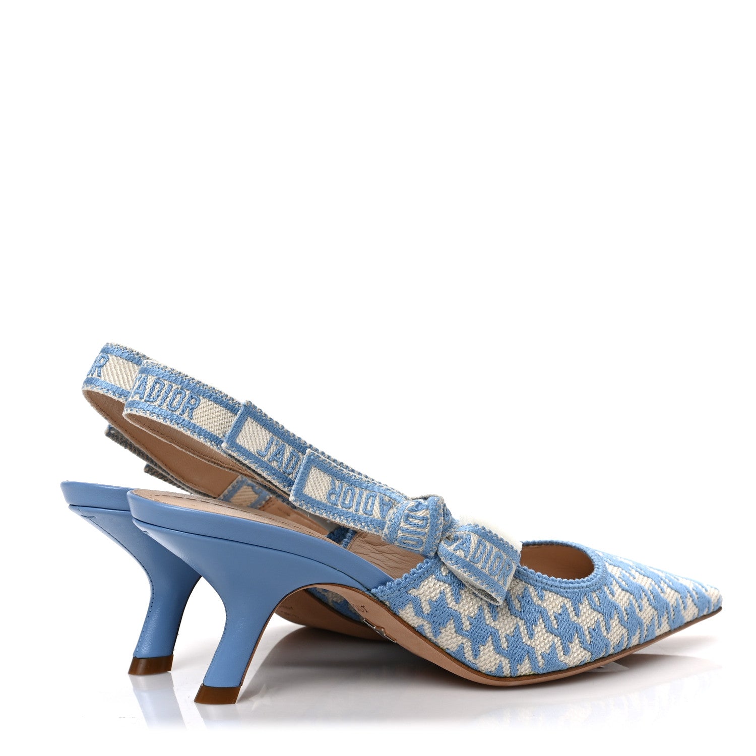 Christian Dior Micro PDP Cotton Houndstooth J'Adior Slingback 65mm Pumps 36.5 Cornflower 4 of 7