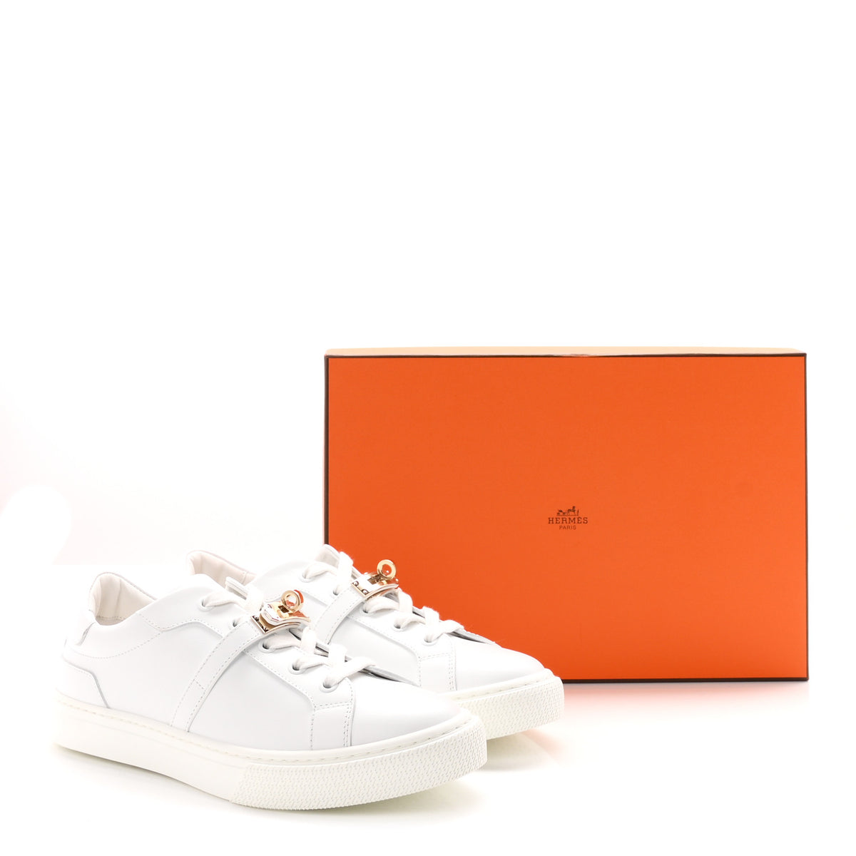 Hermes Calfskin Day Sneakers 38 White 10 of 10