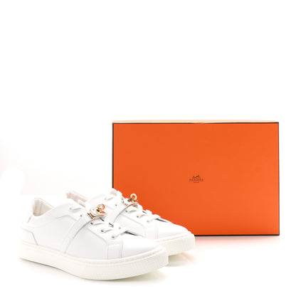 Hermes Calfskin Day Sneakers 38 White 10 of 10
