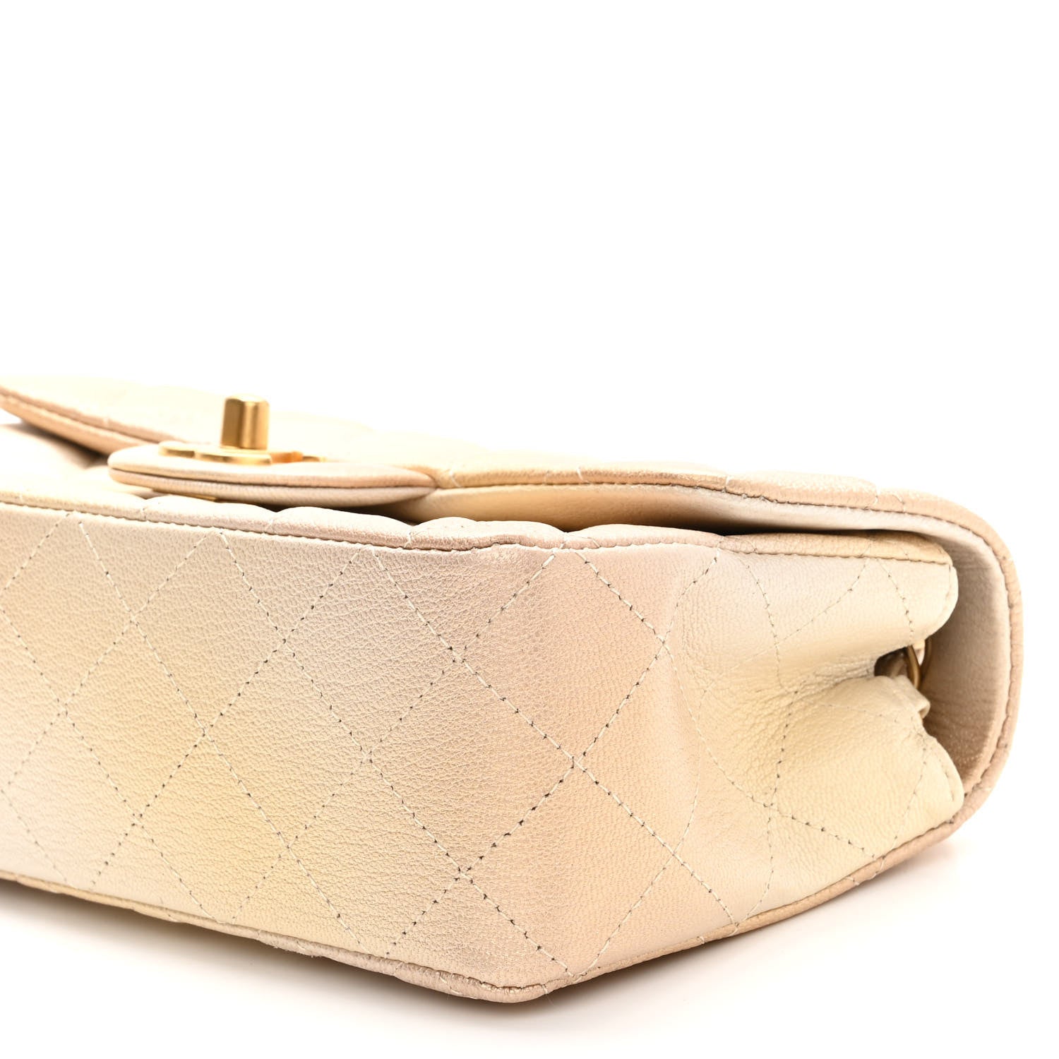 Chanel Metallic Goatskin Quilted Mini Rectangular Flap Gold 10 of 10