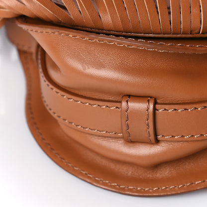 Chloe Calfskin Mini Marcie Round Fringe Crossbody Bag Tan 7 of 8