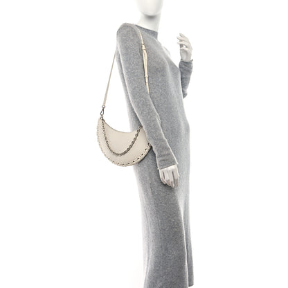 Alaia Lambskin Studded Chain Demi Lune Bag Ivory 2 of 8