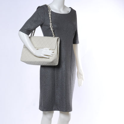 Chanel Washed Caviar Maxi Single Flap White 2 of 8