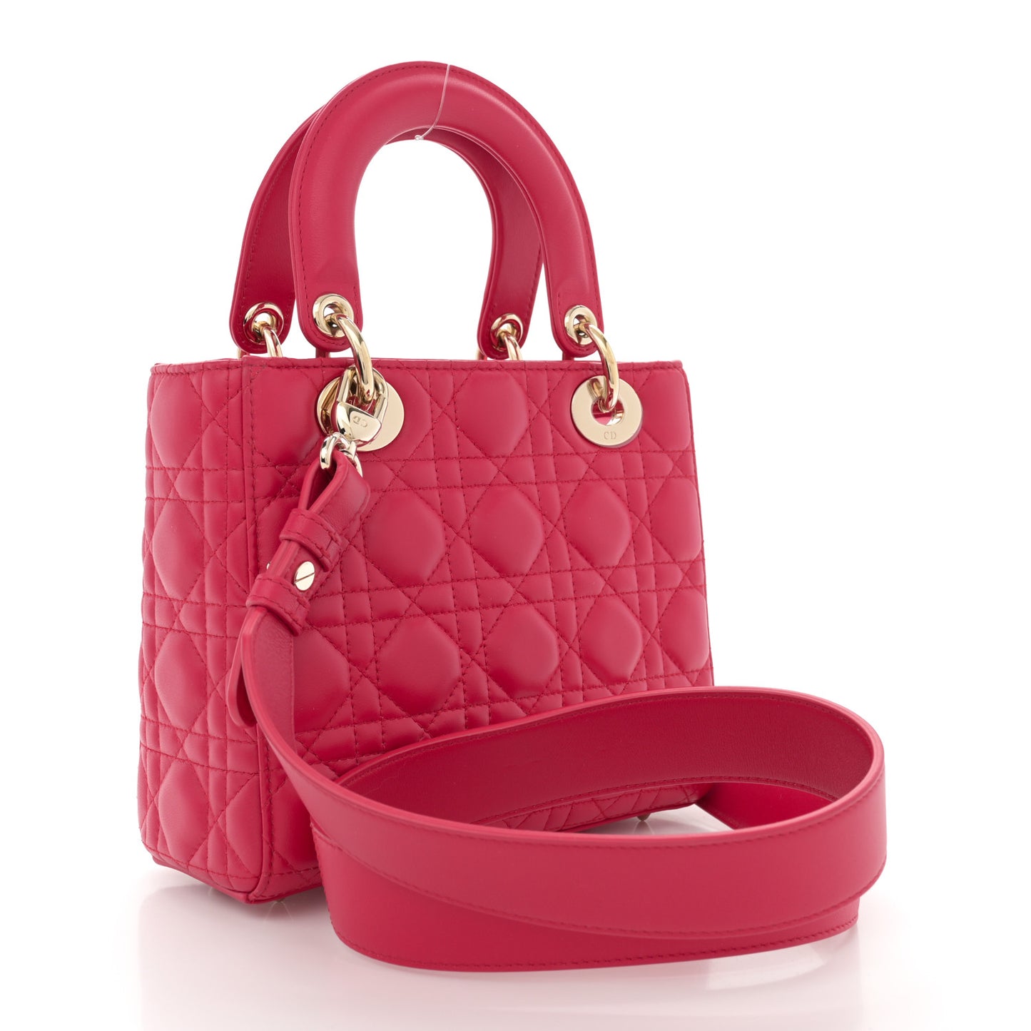 Lambskin Cannage Small My ABCDior Lady Dior Fuchsia