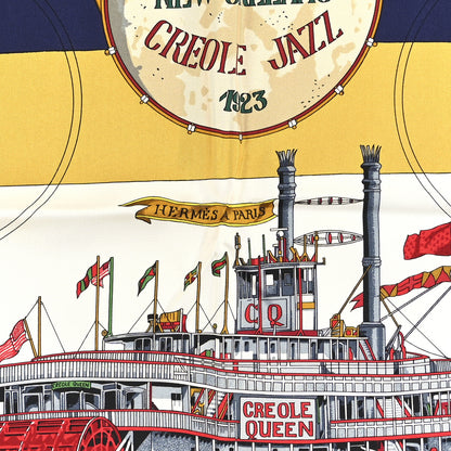 Hermes Silk New Orleans Creole Jazz Scarf 90 2 of 5
