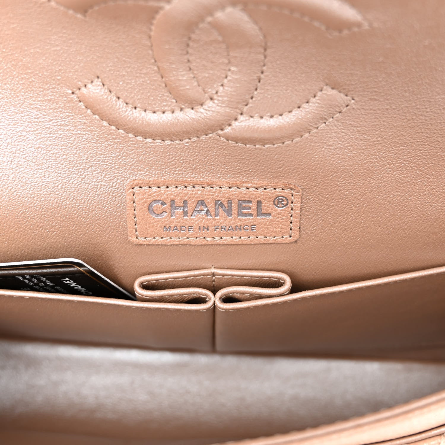 Chanel Iridescent Caviar Quilted Medium Double Flap Beige 6 of 10