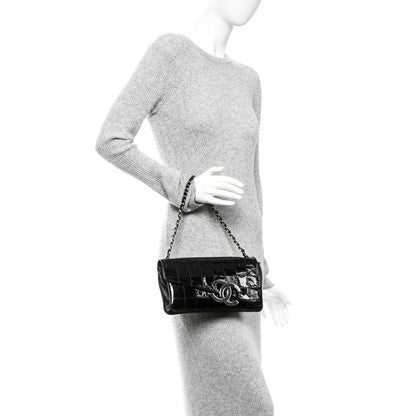 Chanel Patent Square Stitched CC Flap Clutch Black 2 of 7