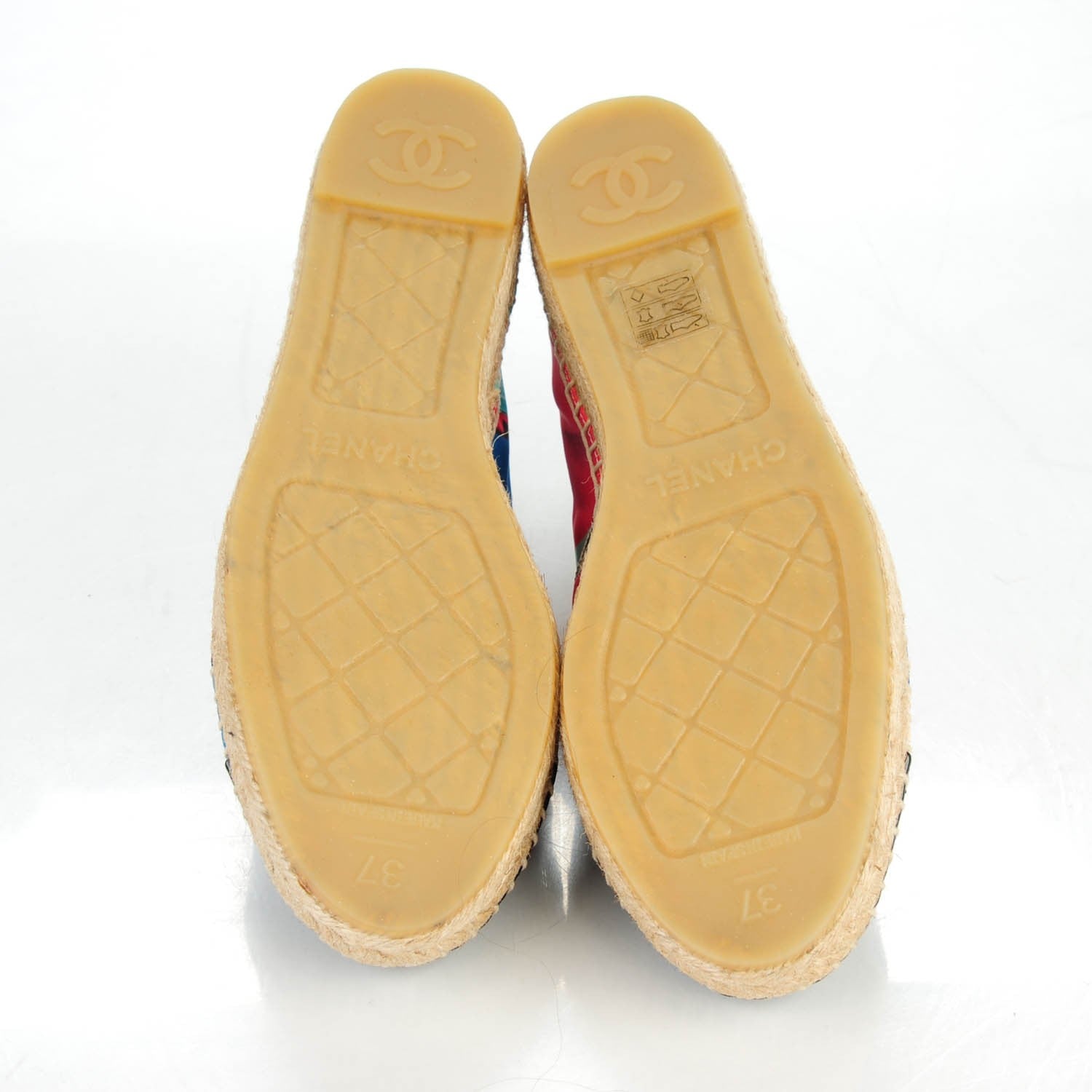 Chanel Fabric Patent CC Espadrilles 37 Multicolor Black 5 of 8