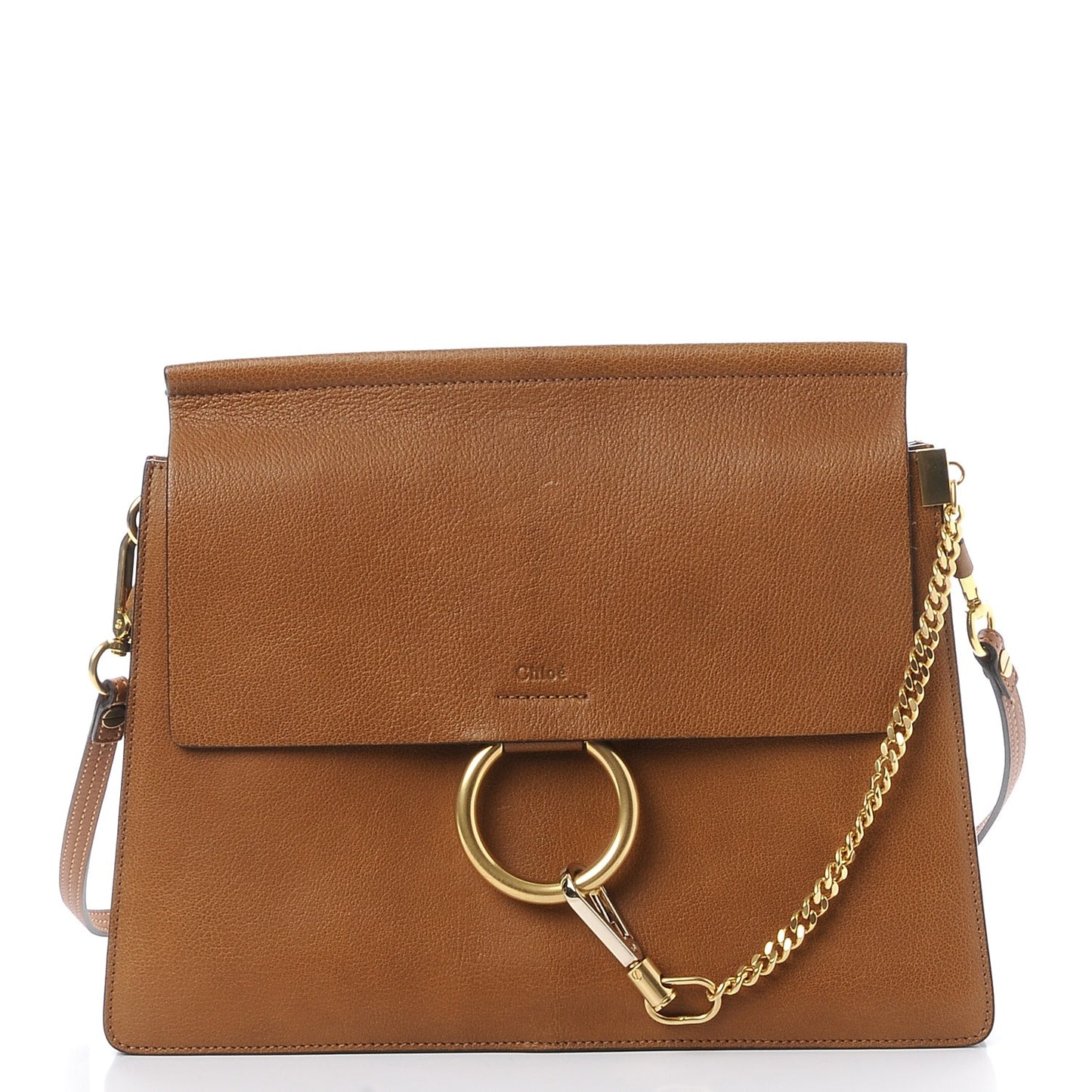 Goatskin Medium Faye Shoulder Bag Caramel