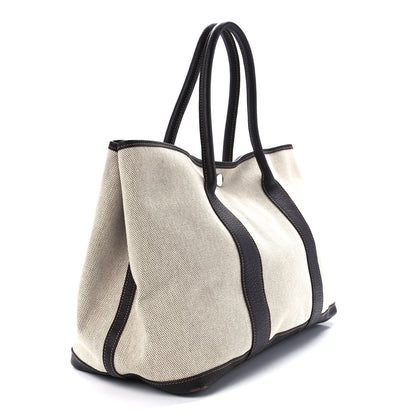 Hermes Buffle Skipper Toile Garden Party 36 MM Tote Marron Fonce 3 of 10