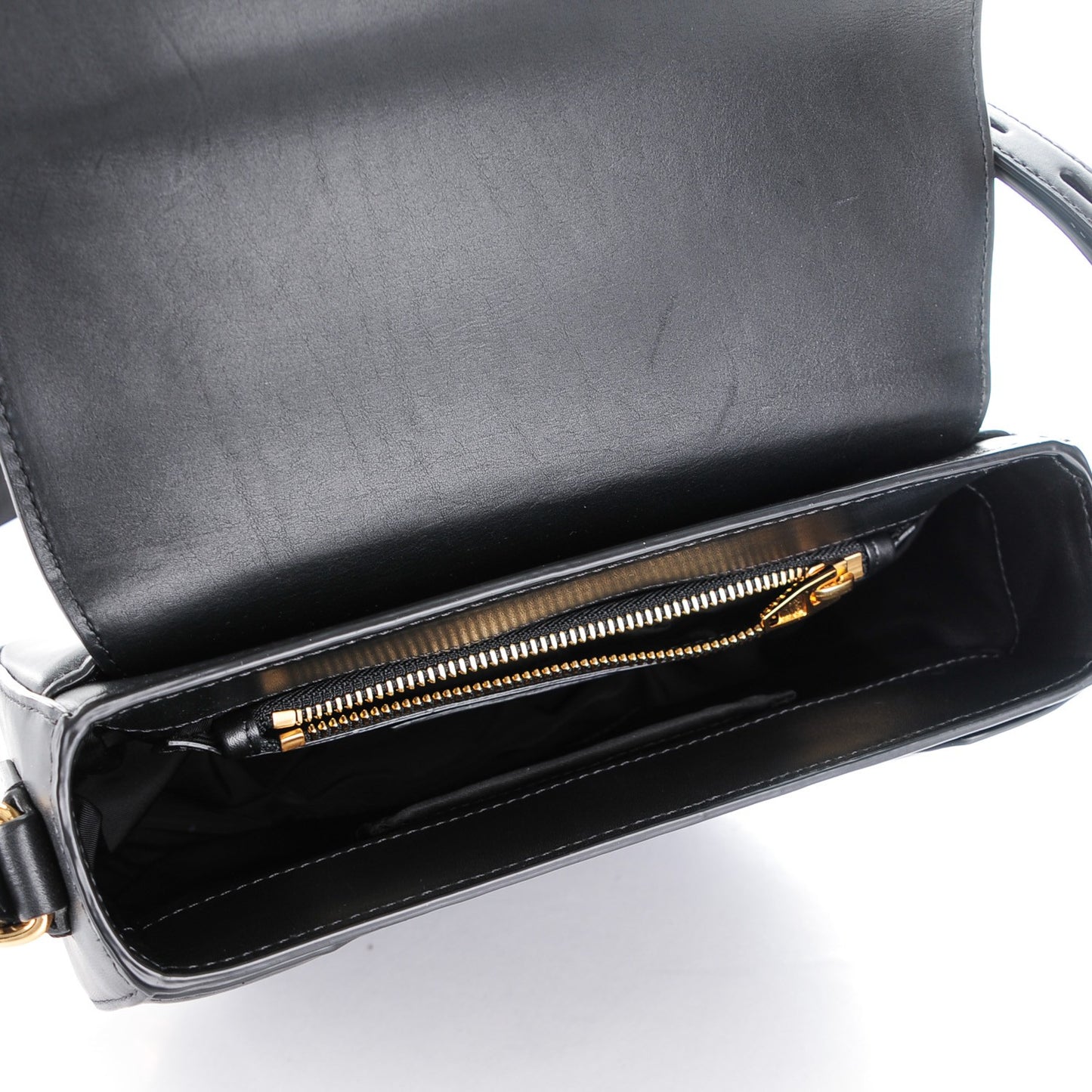 Calfskin Small Lia Sling Black Pale Gold Hardware