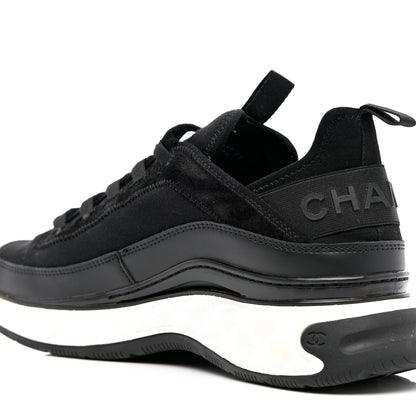Chanel Velvet Calfskin Mixed Fibers CC Sneakers 41 Black 9 of 17